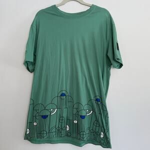 Frank Lloyd Wright Red Jacket Collection Tee Size XL Green Geometric